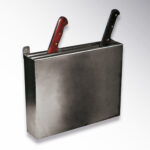 Portacuchillos protegido de acero inoxidable EC-10 con 3 ranuras para cuchillos y chairas carnicería