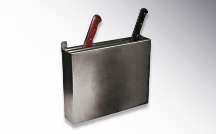 Portacuchillos protegido de acero inoxidable EC-10 con 3 ranuras para cuchillos y chairas carnicería