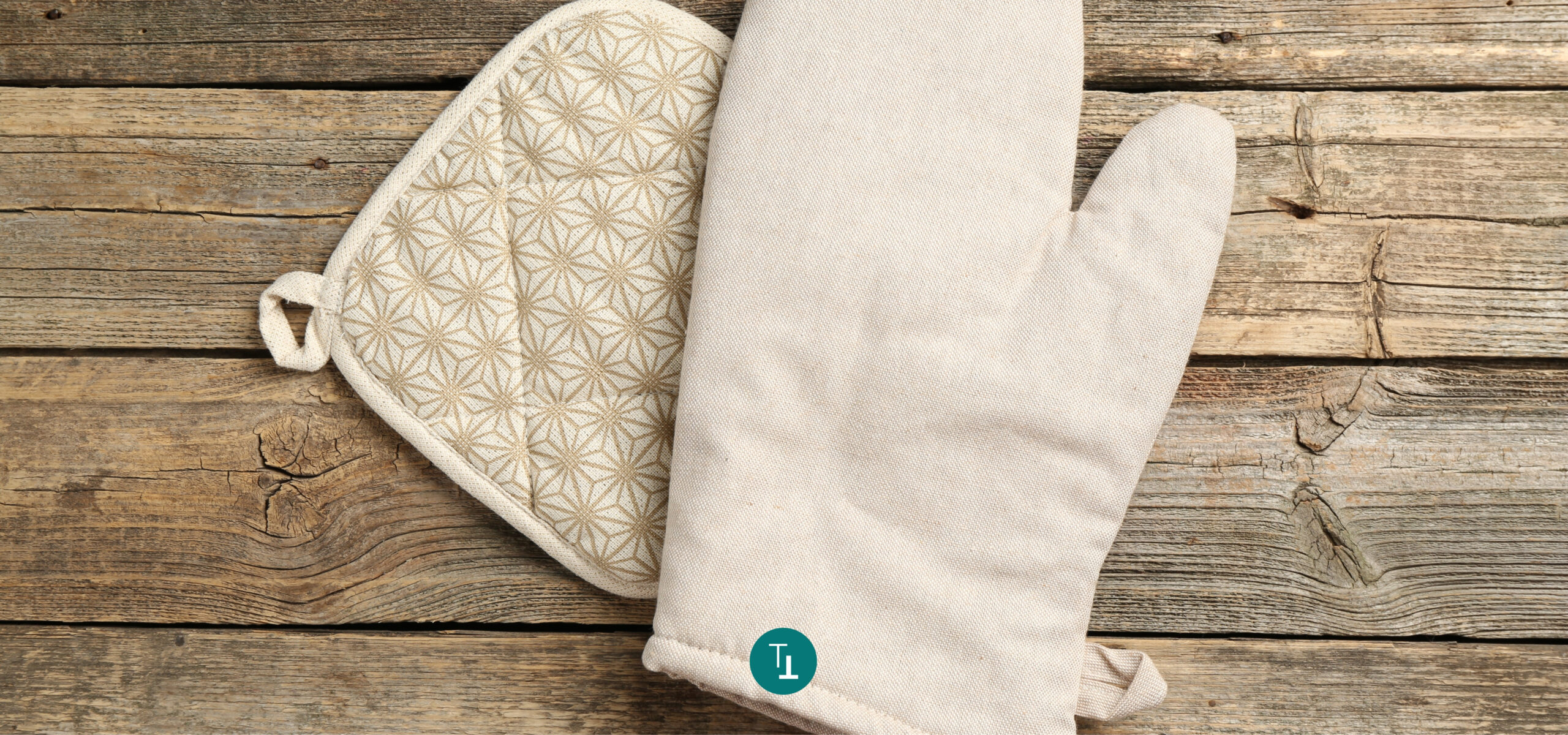 guantes alimentarios de cocina para horno beige