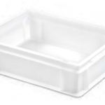 Cubeta apilable blanca paredes y fondo lisos 40x30x11,8 cm 11 litros carnicería hostelería modelo CC-10