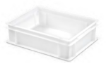 Cubeta apilable blanca paredes y fondo lisos 40x30x11,8 cm 11 litros carnicería hostelería modelo CC-10