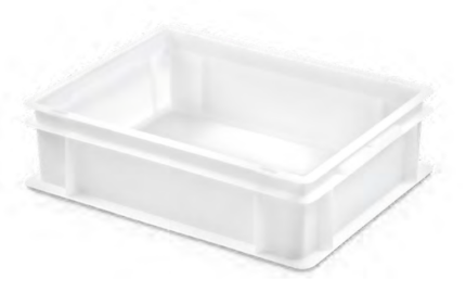 Cubeta apilable blanca paredes y fondo lisos 40x30x11,8 cm 11 litros carnicería hostelería modelo CC-10