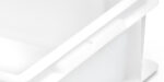 Detalle exterior cajón apilable CC-10 paredes fondo lisos HDPE blanco alimentario carnicería hostelería