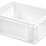 Cubeta apilable blanca paredes y fondo lisos 40 x 30 x 17 cm 16 litros carnicería hostelería modelo CC-15