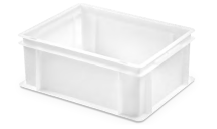 Cubeta apilable blanca paredes y fondo lisos 40 x 30 x 17 cm 16 litros carnicería hostelería modelo CC-15