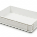 Cubeta apilable blanca paredes y fondo lisos 60x40x12 cm 23 litros carnicería hostelería modelo CC-21