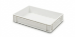 Cubeta apilable blanca paredes y fondo lisos 60x40x12 cm 23 litros carnicería hostelería modelo CC-21