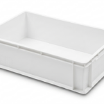 Cubeta apilable blanca paredes y fondo lisos 60x40x17 cm 33 litros carnicería hostelería modelo CC-33