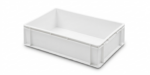 Cubeta apilable blanca paredes y fondo lisos 60x40x17 cm 33 litros carnicería hostelería modelo CC-33