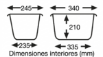 Dimensiones interiores cajón apilable CC-16 39,5 x 29,5 x 21 cm 15 litros HDPE blanco alimentario