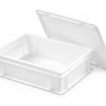Pack cubeta apilable blanca CC-10 11 litros con tapa CCT-40 HDPE alimentario carnicería hostelería