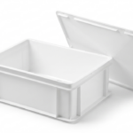 Pack cubeta apilable blanca CC-15 16 litros con tapa CCT-40 HDPE alimentario carnicería hostelería