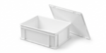 Pack cubeta apilable blanca CC-15 16 litros con tapa CCT-40 HDPE alimentario carnicería hostelería