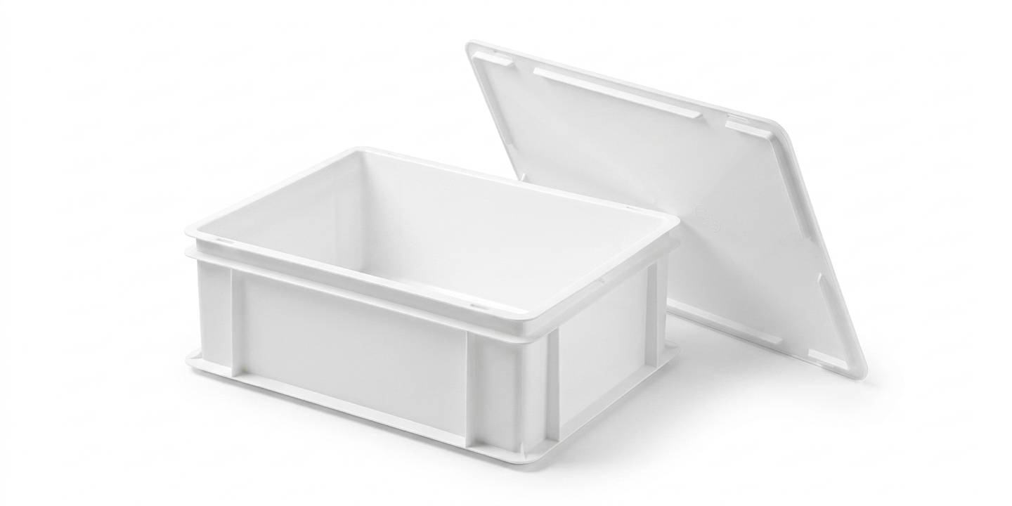 Pack CC-15 CCT-40 Pack cubeta apilable blanca CC-15 16 litros con tapa CCT-40 HDPE alimentario carnicería hostelería