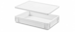 Pack cubeta apilable blanca CC-19 19 litros con tapa CCT-60 HDPE alimentario carnicería hostelería