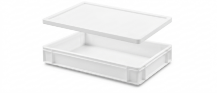 Pack cubeta apilable blanca CC-19 19 litros con tapa CCT-60 HDPE alimentario carnicería hostelería