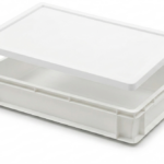 Pack cubeta apilable blanca CC-21 23 litros con tapa CCT-60 HDPE alimentario carnicería hostelería