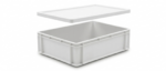 Pack cubeta apilable blanca CC-33 33 litros con tapa CCT-60 HDPE alimentario carnicería hostelería