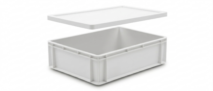 Pack cubeta apilable blanca CC-33 33 litros con tapa CCT-60 HDPE alimentario carnicería hostelería