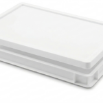 Pack cubeta apilable blanca CC-9 9 litros con tapa CCT-60 HDPE alimentario carnicería hostelería