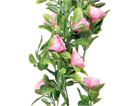 Guirnalda rosas rosas decorativa 180 cm mostrador vitrina carnicería charcutería ref X-2505