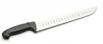 Cuchillo carnicero alveolado 31 cm mango inyectado negro uso profesional