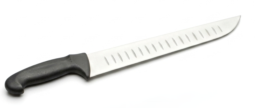 0151.310 Cuchillo carnicero alveolado 31 cm mango inyectado negro uso profesional