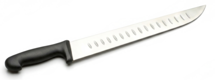 Cuchillo carnicero alveolado 35,5 cm mango inyectado negro uso profesional