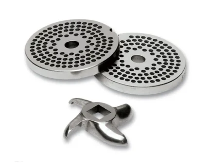 Placa inox recambio picadora boca 12 con cuchilla carnicería profesional