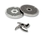Placa inox recambio picadora boca 22 con cuchilla carnicería profesional