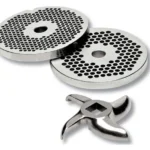 Cuchilla inox autoafilante y placas de recambio para picadora boca 32 carnicería profesional